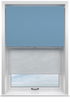 Rimini (Blackout), Bluebell & Optima Tide - Double Roller Blind